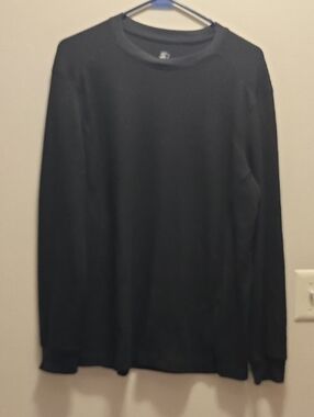 STARTER Men's Long-Sleeve Crewneck Tee in Black